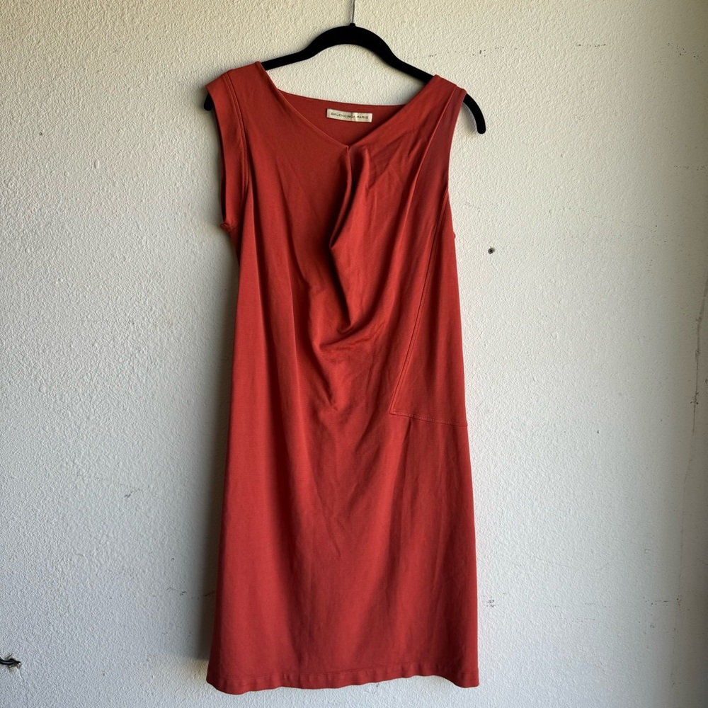 Vintage Balenciaga Orange Sleeveless Stretch Knit Dress size 6